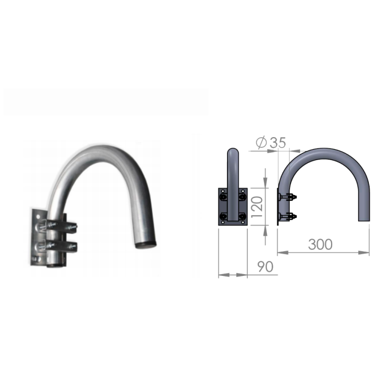 Kit parabólica TECATEL K65INOX1L35B - Inox 65 cm