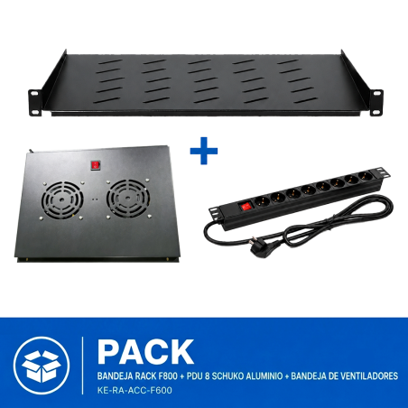 Pack accesorios rack 19 KELVO KE-RA-ACC-F800 - PDU 8 Schuko