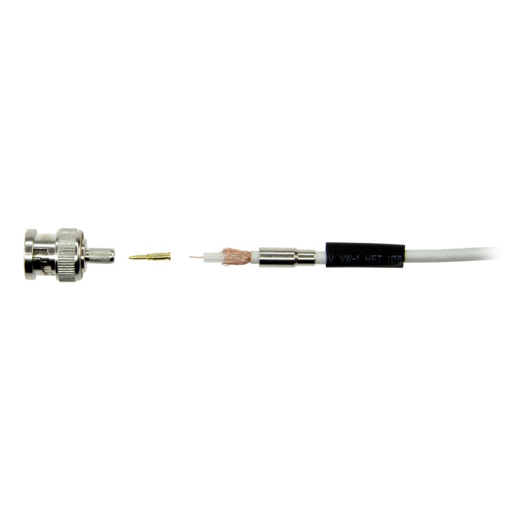 Conector BNC macho crimpar OEM CON110 - RG174 fino