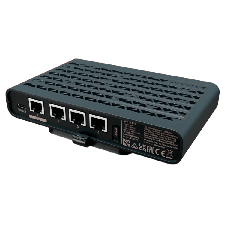 REACONDICIONADO | Router WiFi 7 MikroTik hAP be lite - BE3600, 1x 2.5GbE, 3x GbE, USB-C