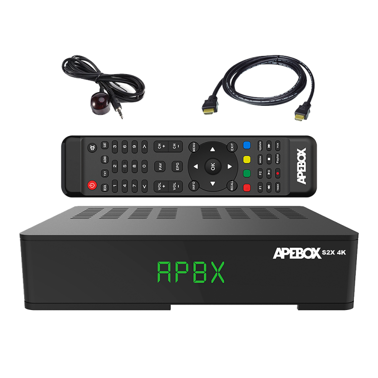 REACONDICIONADO | Receptor satélite Apebox S2X 4K - DVB-S2X Multistream, UHD 4K, IPTV