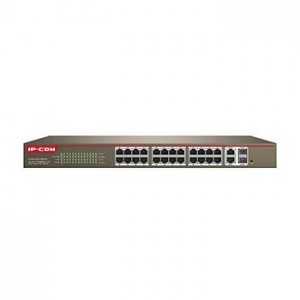 Switch gestionable 24 puertos RJ45 10/100 2 10/100/1000Base-T y 2 combos SFP 100/1000Base-X. Hasta 250 mts.