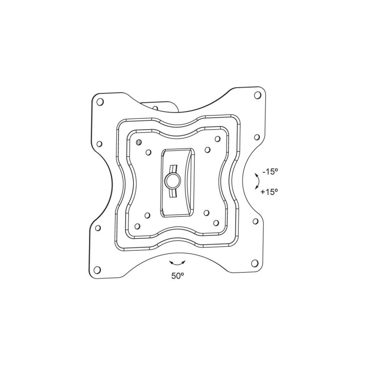 Soporte TV de pared 23-42", hasta 15kg, Giro 50º, separación de pared 65mm
