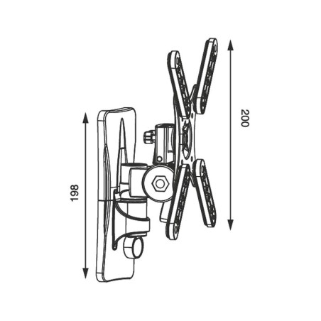 Soporte TV de pared 10-32", hasta 25kg, 5-15º, distancia pared 90mm