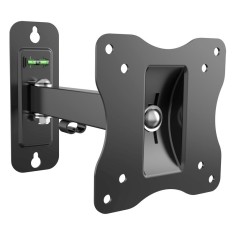 Soporte pared TV 10-23" y hasta un máximo de 15kg. 67-365mm separación de la pared, Inlcinación -15º-15º, Giro 90º. VESA 75x75,