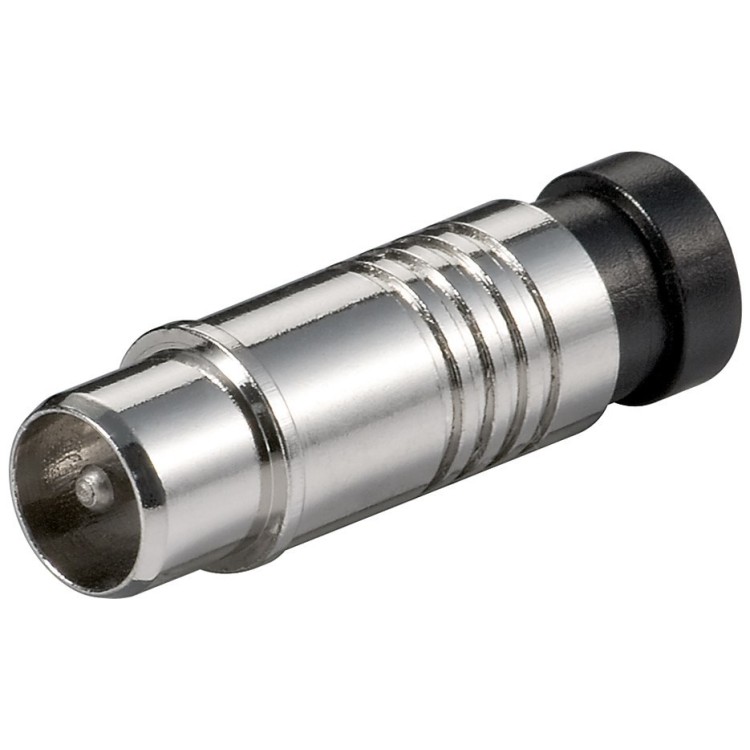 Conector TV macho metálico de compresión
