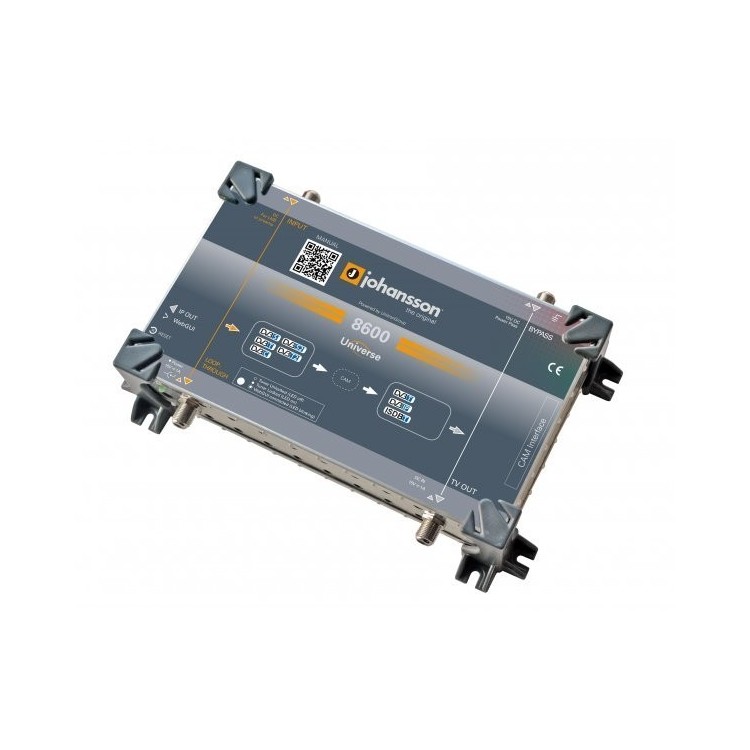 Trans modulador autónomo universal TERRESTRE, SATÉLITE, CABLE E IP. JOHANSSON UNIVERSE 8600