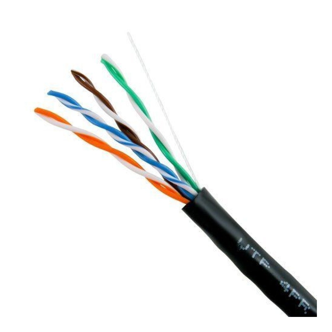 Cable UTP Rigido CAT5e, Polietileno negro, poara exterior, 305mts
