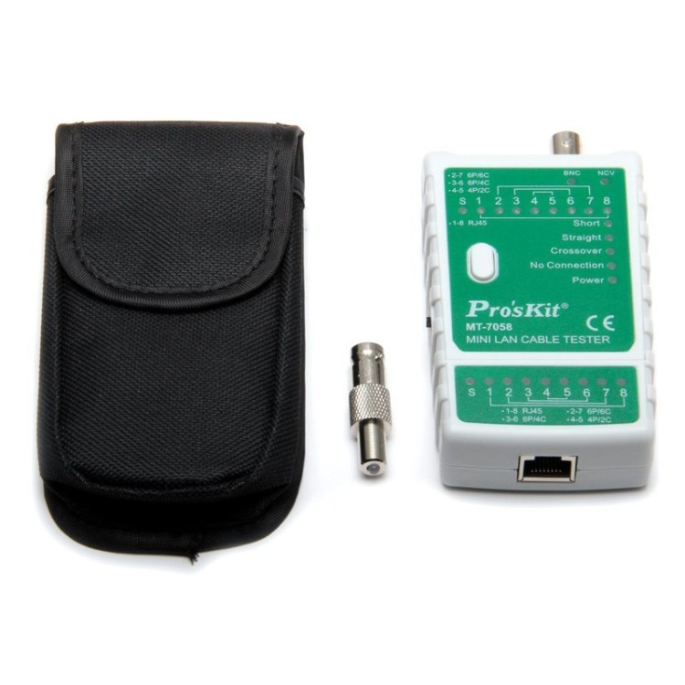 Mini tester de redes RJ/BNC CAT5/6 con LEDS, hasta 300mts