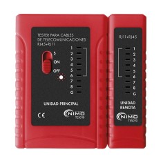 Tester para comprobación de conexiones redes o modulares RJ45, RJ11, RJ12. ECO