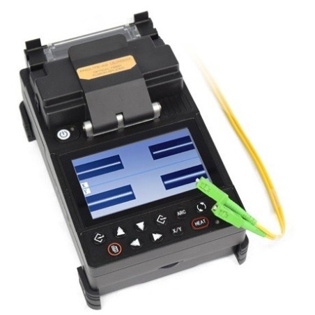 Fusionadora mini de fibra óptica con fusión por núcleo. Extraplana